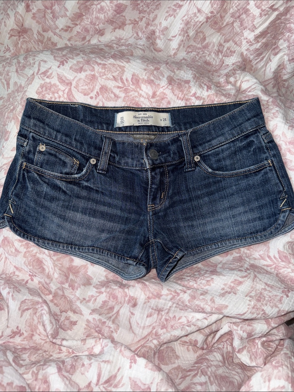 Abercrombie & Fitch Blue Stretch Denim Shorts